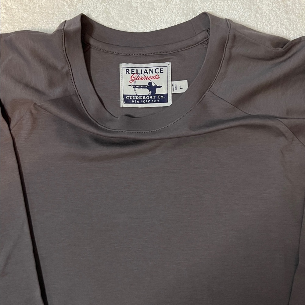 Long Sleeve Raglan Tee by Guideboat Co., New York City. Slate Gray, Size L.
